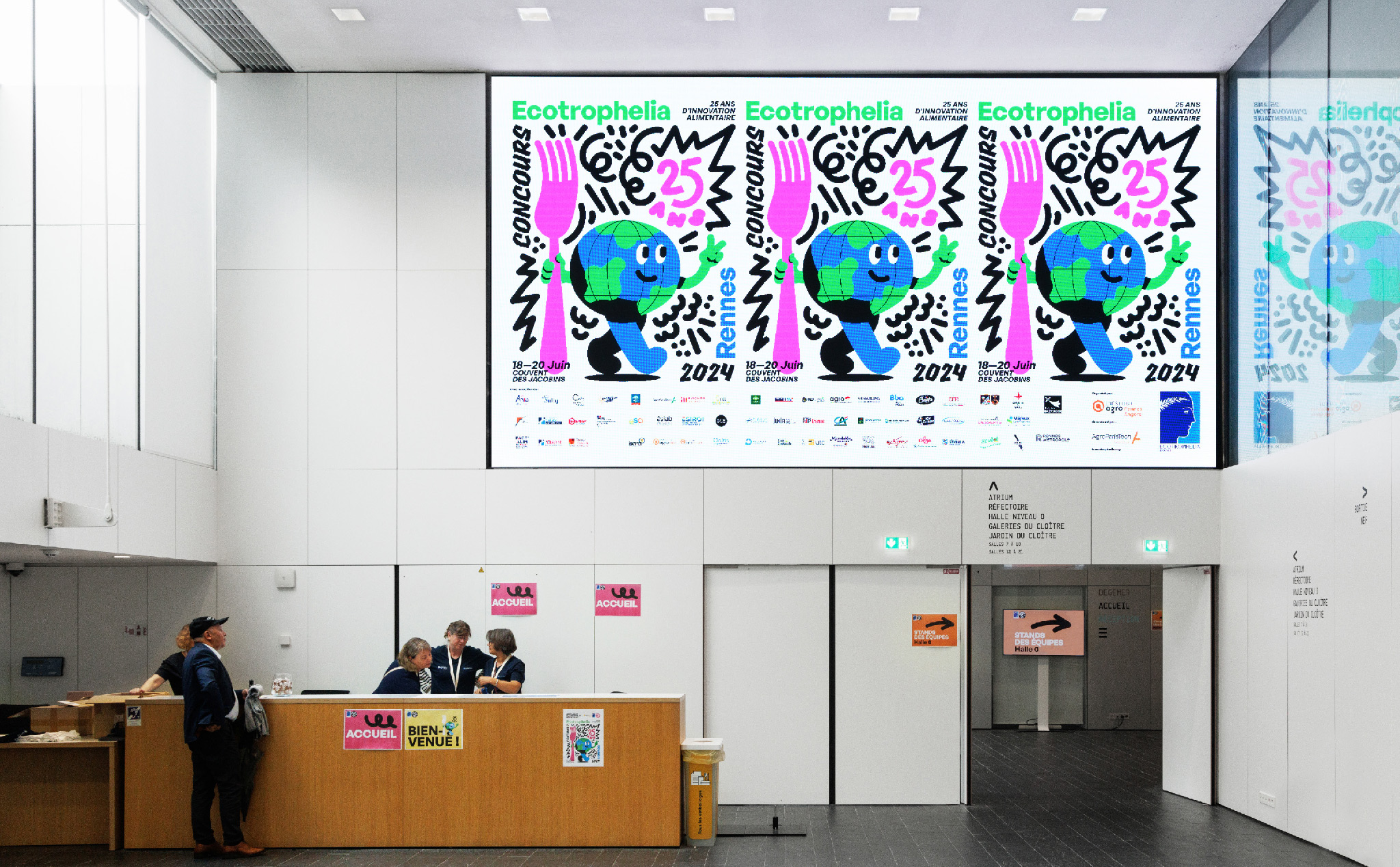 L'affiche d'Ecotrophelia 2024 dans le Hall du Couvent des Jacobins à Rennes.